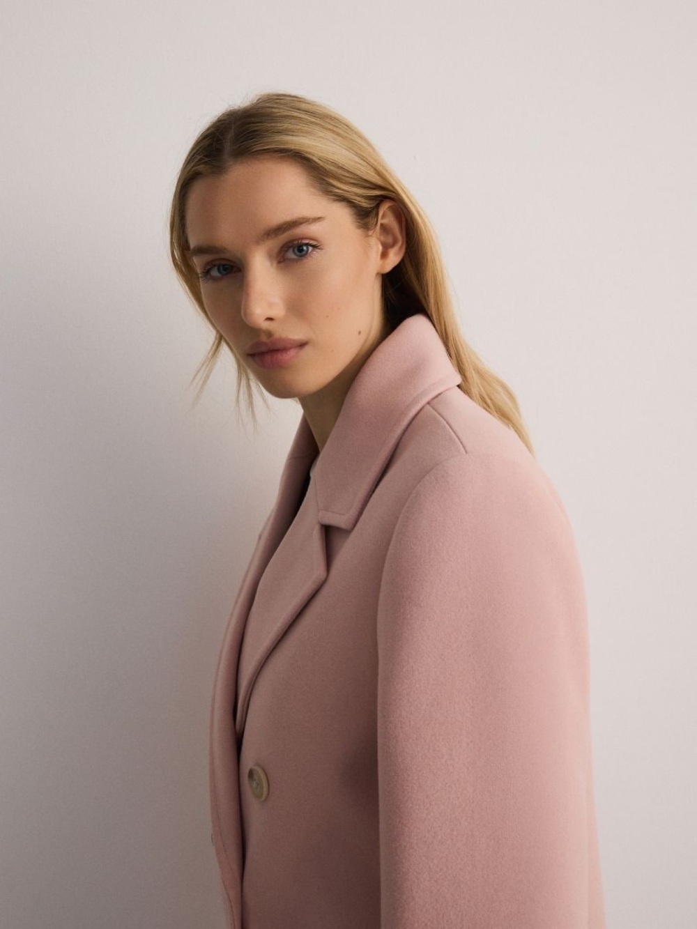 Primark Blush Pink Single-Breasted Pea Coat
